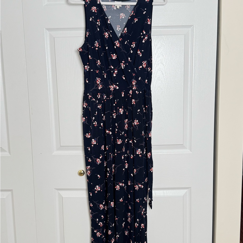 Kaileigh Dark Blue Floral Romper